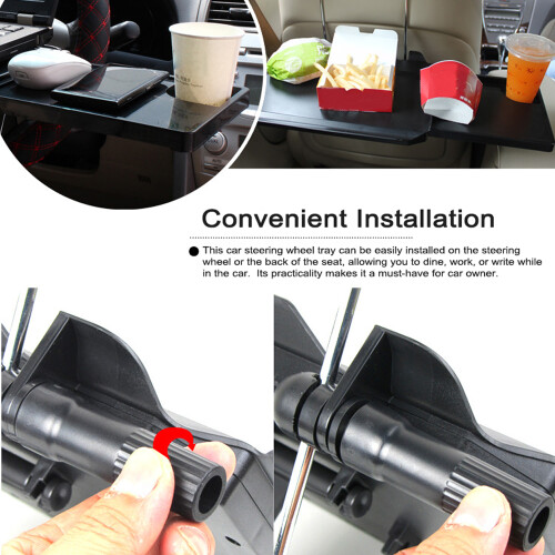 Car Steering Wheel Tray Desk Portable Back Seat 2