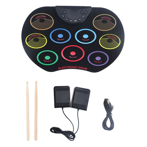 Portable Silicone Roll-up Electronic Drum Set for Kids, Easy Play 1