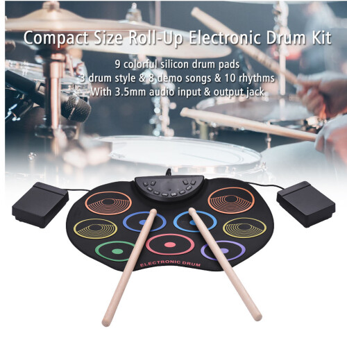 Portable Silicone Roll-up Electronic Drum Set for Kids, Easy Play 2