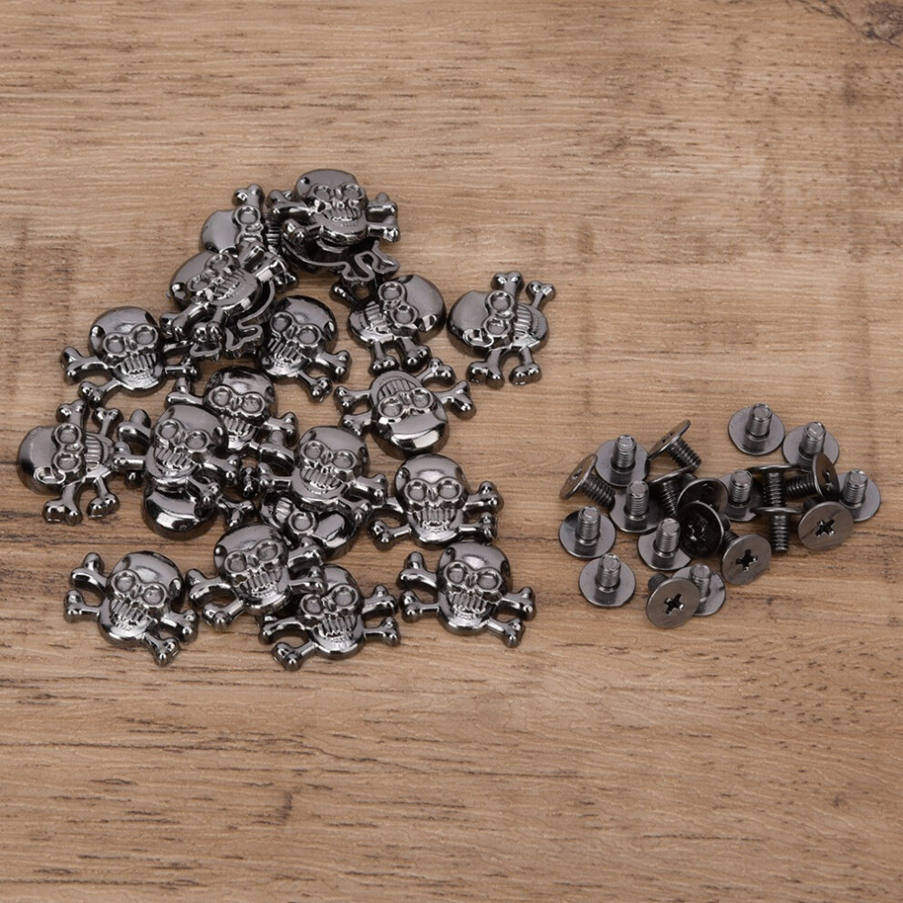 20Pcs Gothic Skull Rivets 15Mm Bone & Gun Color Accessories 9441349464244