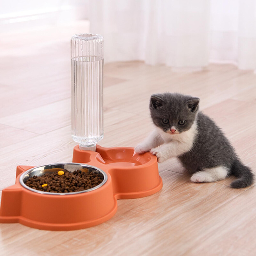 Pet Double Bowl Set with Automatic Water Dispenser, PP & Stainless Steel-image-OPC-PKGBXXG-NEW