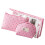 Set da 3 pochette per trucco - PVC trasparente, rosa da viaggio 1