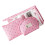 Set da 3 pochette per trucco - PVC trasparente, rosa da viaggio 8