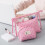 Set da 3 pochette per trucco - PVC trasparente, rosa da viaggio 10