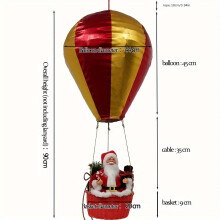 75pcs Green 80% Christmas Decoration Pendant For Santa Claus With Hot Air Balloons