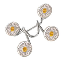 Langlebige Knöpfe aus Legierung für die Taille, wiederverwendbare, verstellbare Clips, Hosenklammern, Gänseblumen-Design