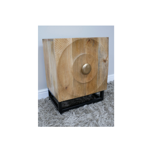Handcrafted Solid Mango Wood Bedside Cabinet 1