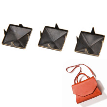 100 Stück Messing-Quadratapferrivetten für Kleidung, Schuhe und Taschen, 12 mm, Bronze