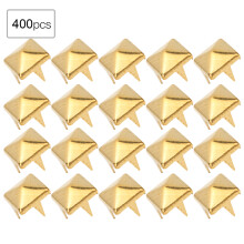 Quadratische Nieten-Sets mit 400 Stück, 4-7 mm Leder-Nieten für Taschen, Schuhe, Gürtel, in Gold 5 mm