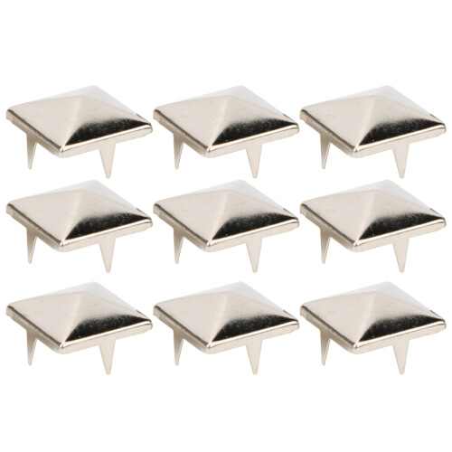 100 Stück 10 mm Silberne Pyramiden-Studs für einzigartige Modeaccessoires 1