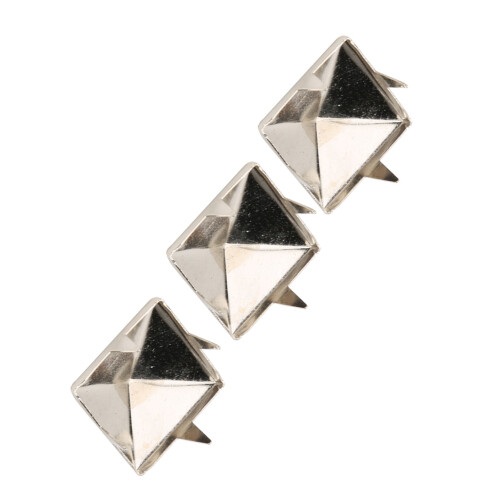 100 Stück 10 mm Silberne Pyramiden-Studs für einzigartige Modeaccessoires 2