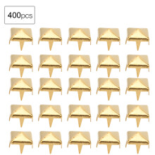 Goldene Leder-Nieten 400 Sets 4mm-7mm Quadratische Spikes für Taschen, Schuhe und Bastelprojekte