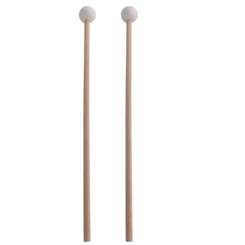 Marimbaschlägel mit weißem Gummikopf und Holzgriff 1