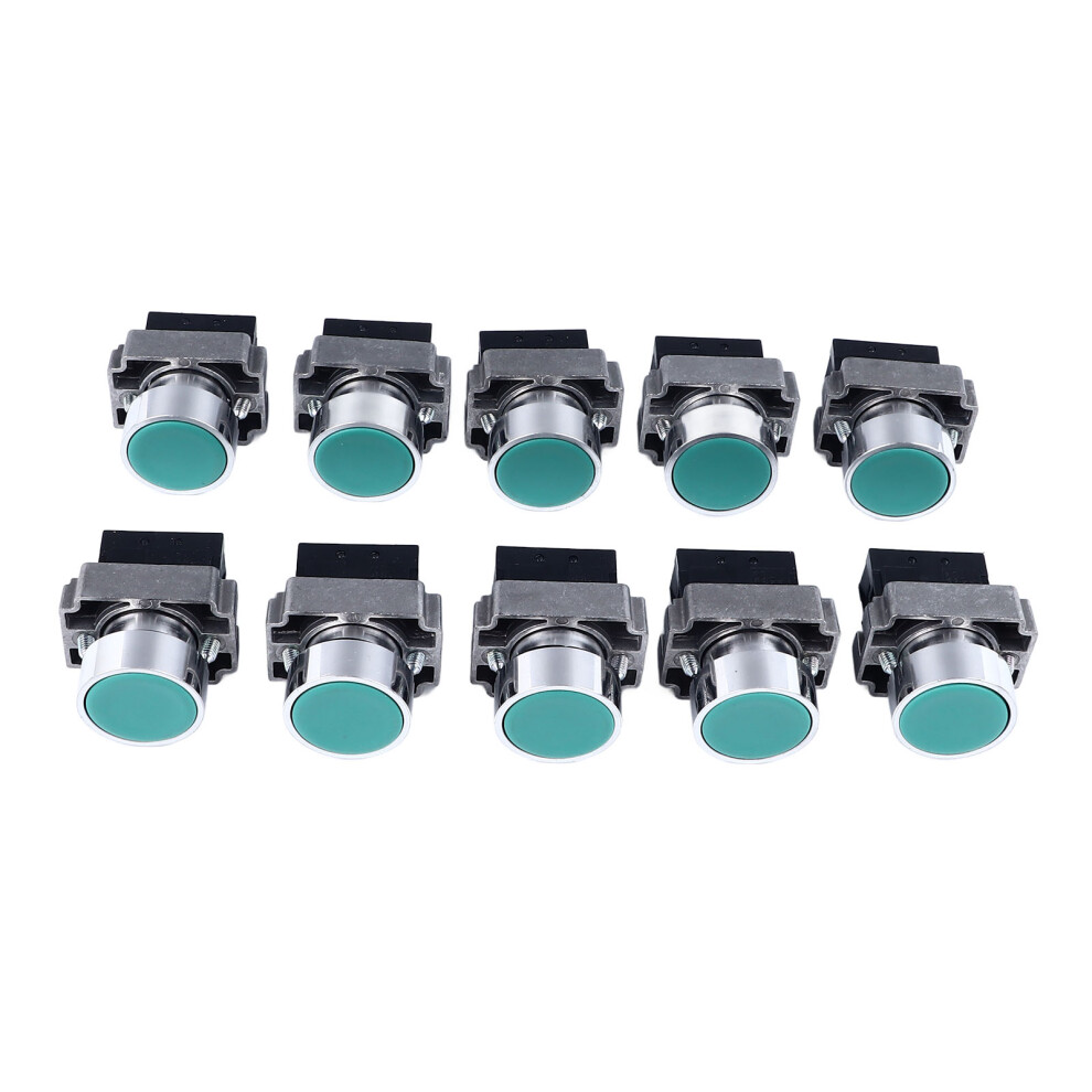 10Pcs 22Mm Aluminum Self Reset Push Button Switch Ac240v 5061349473349