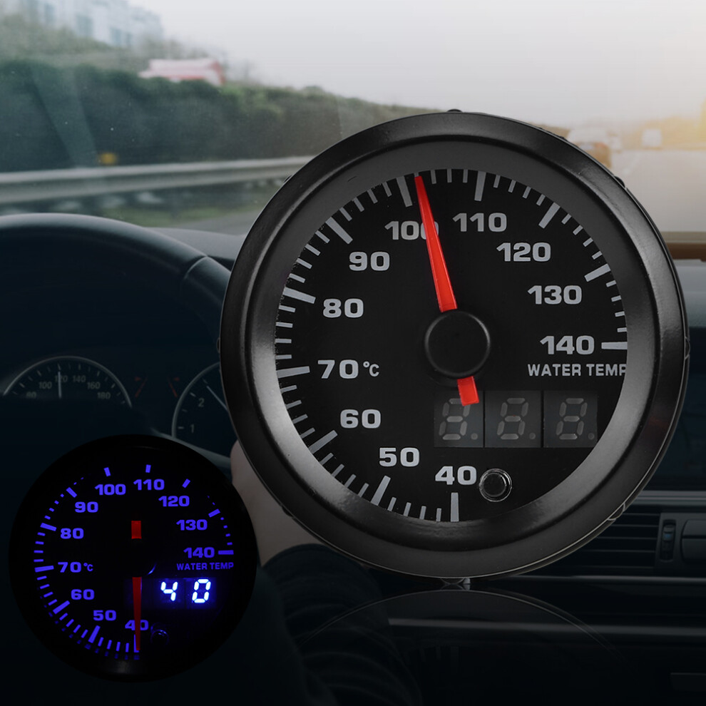 2In 52Mm Water Temp Gauge Digital Display Abs For Car Modifications Black 8241349475193