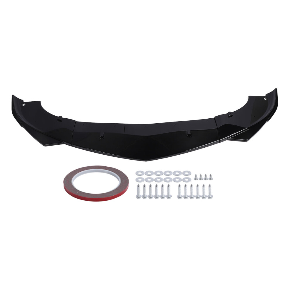 3Pcs Front Bumper Lip Spoiler Glossy Sporty Black 8320539292496