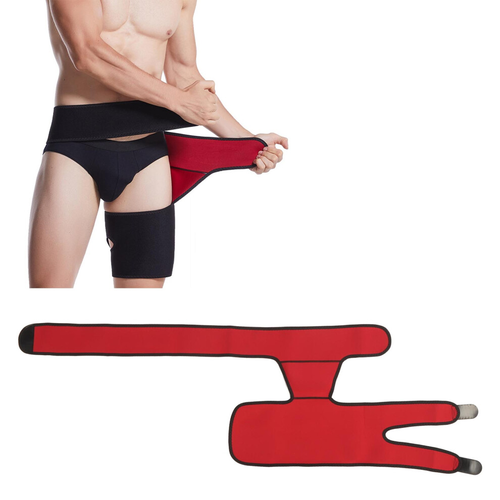 Red Hip Thigh Brace Compression Sleeve | Relieves Soreness & Prevents Injury