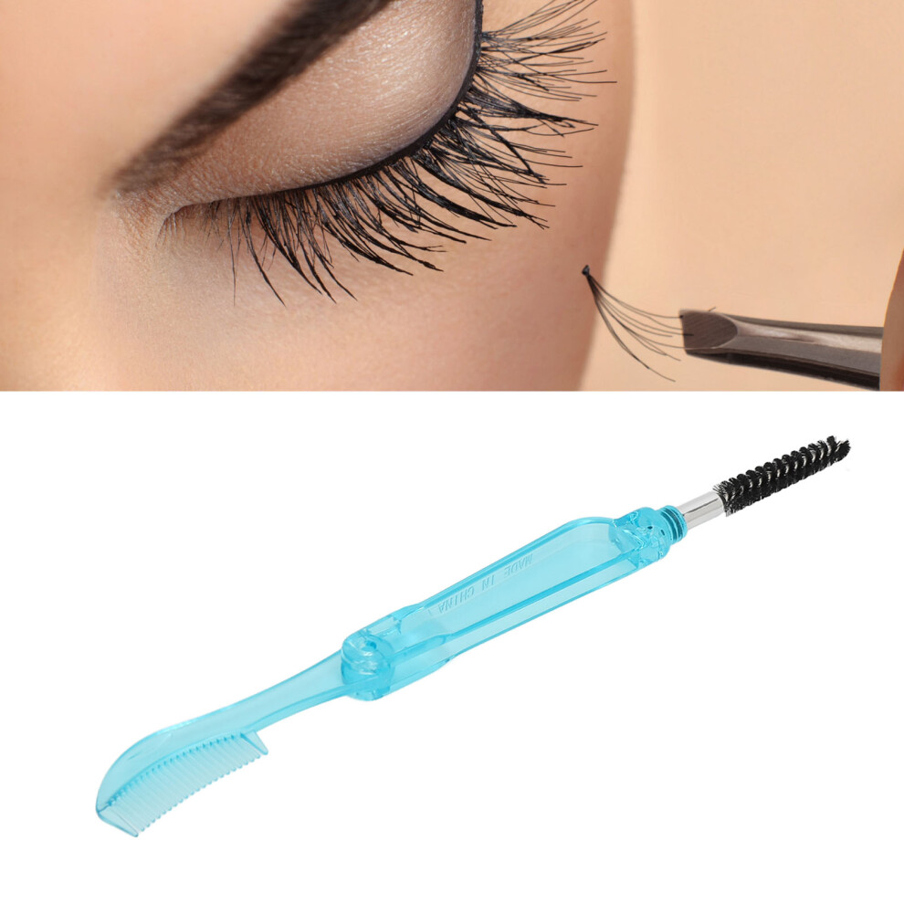 Blue 10Pcs Portable Reusable Eyelash Comb Brush Eyebrow Makeup Tool