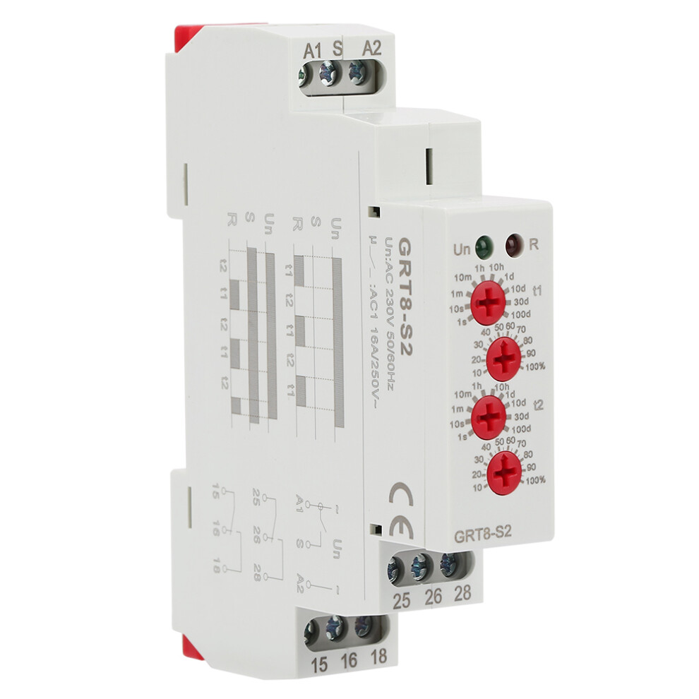 GRT8-S2 Mini Asymmetric Cycle Timer ON/OFF Repeat