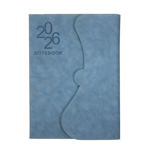 Compact Sky-Blue PU Leather 2026 Weekly Planner Notebook Organizer