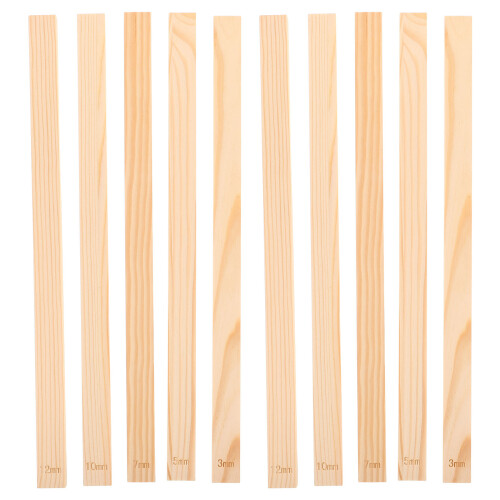 10pcs Wooden Rolling Pin Strips for Polymer Clay Thickness Guide