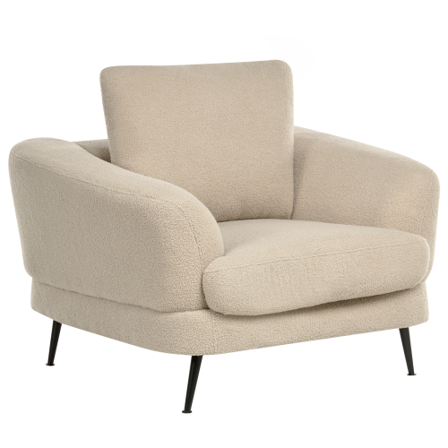 Beliani Armchair KJAER Boucle Light Beige