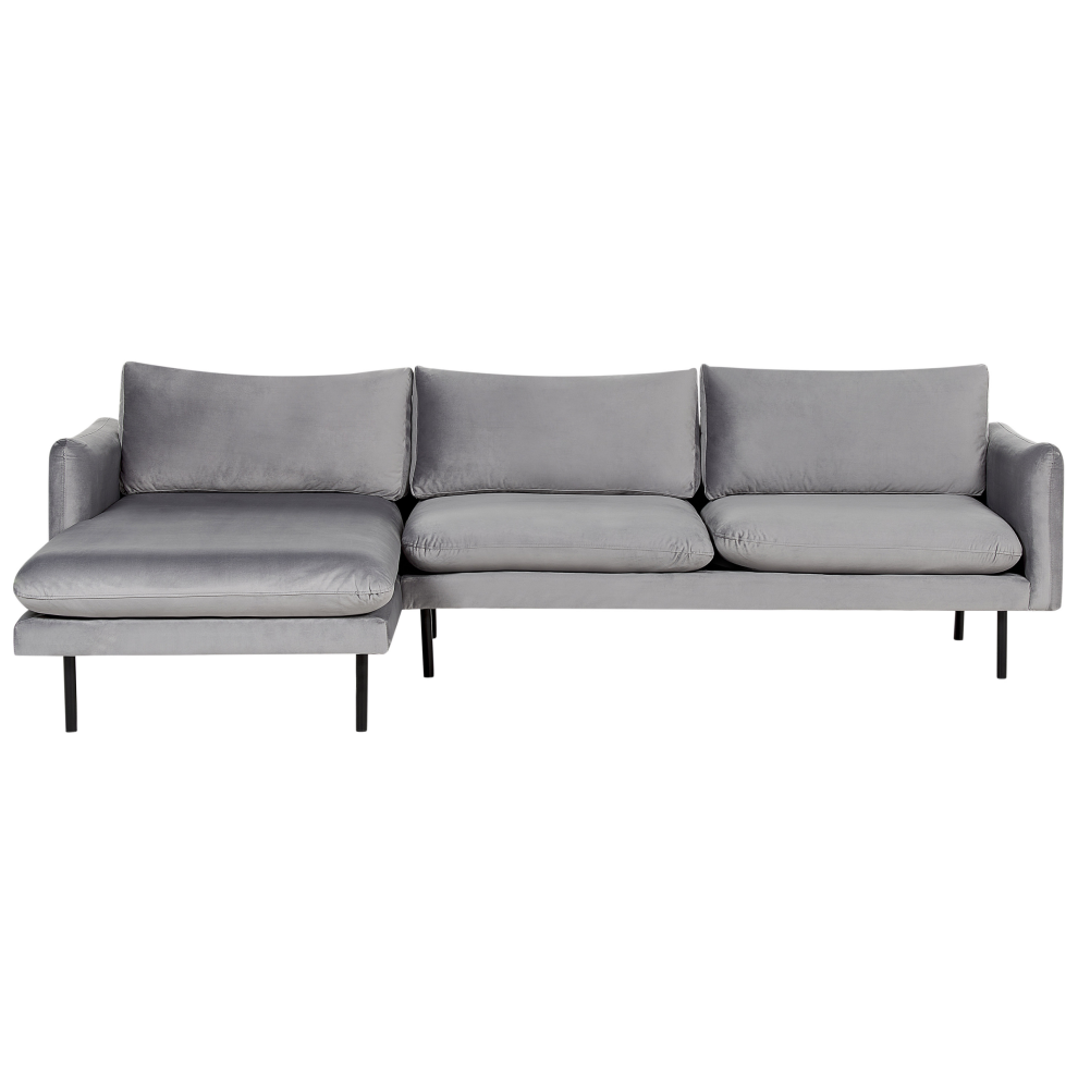Corner Sofa 4 Seater VINTERBRO Velvet Grey Right Hand