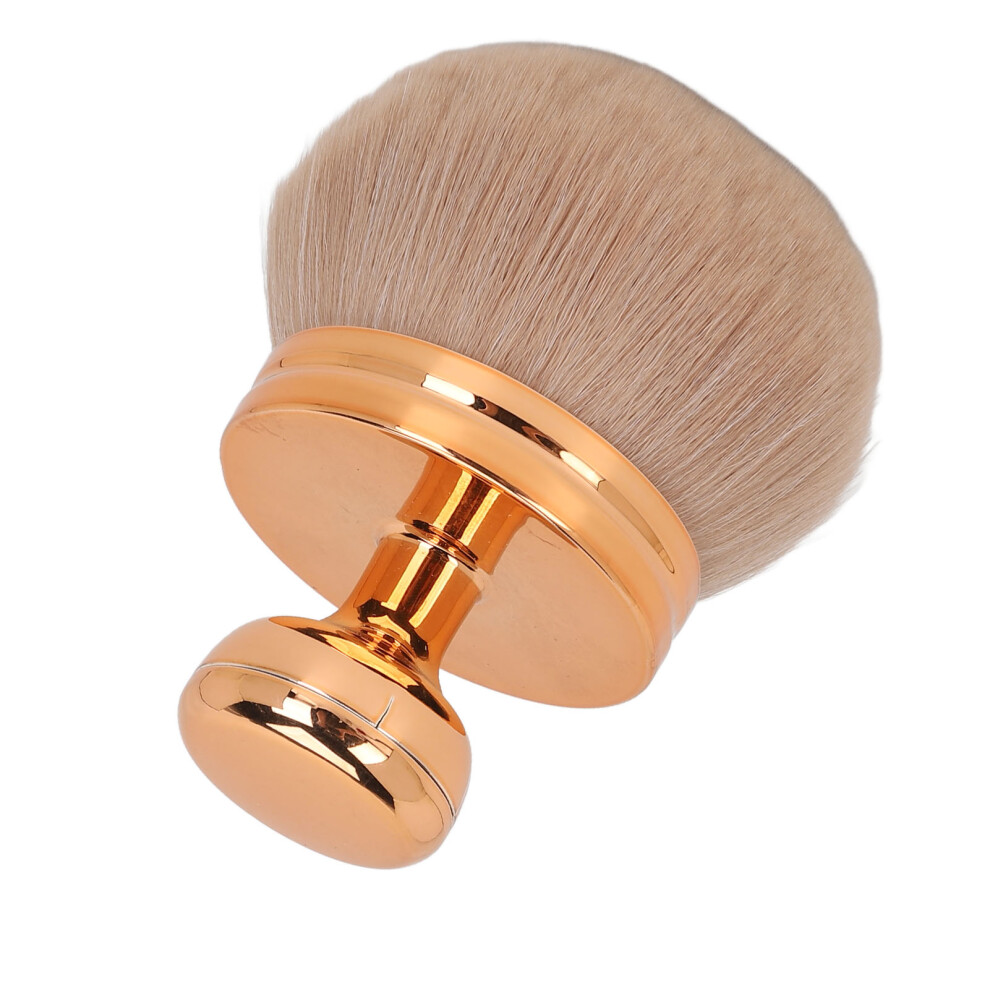 Rose Gold Mushroom Head Makeup Brush, Soft Fiber Bristles, Portable