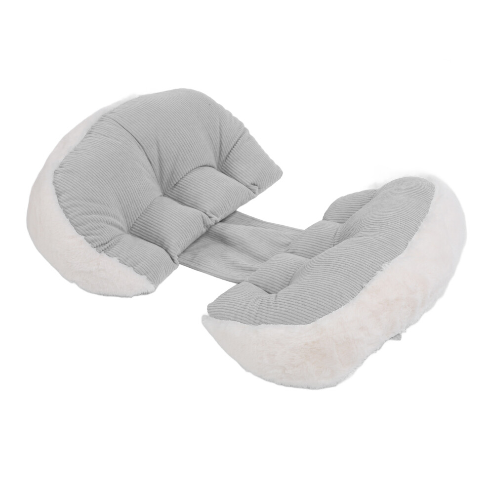 Adjustable U-Shaped Pregnancy Maternity Pillow Gray, Soft & Breathable-image-OPC-PKGCBBQ-NEW
