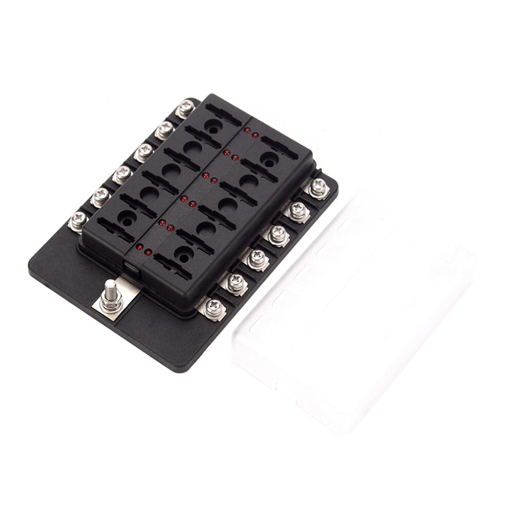 12 Way Blade Fuse Box Holder Fuse Blocks With Red 8320539296371