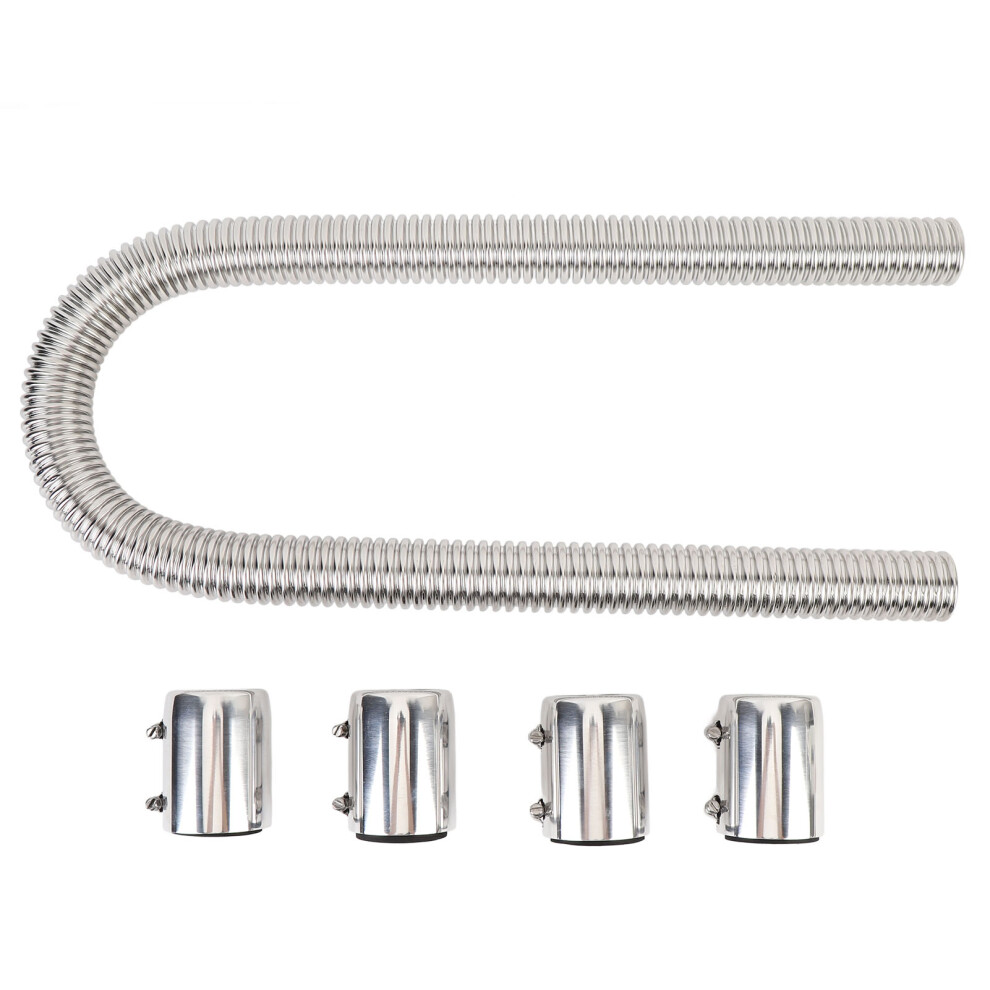 Radiator Flexible Coolant Water Hose Kit With Cap Silver 8320539298351
