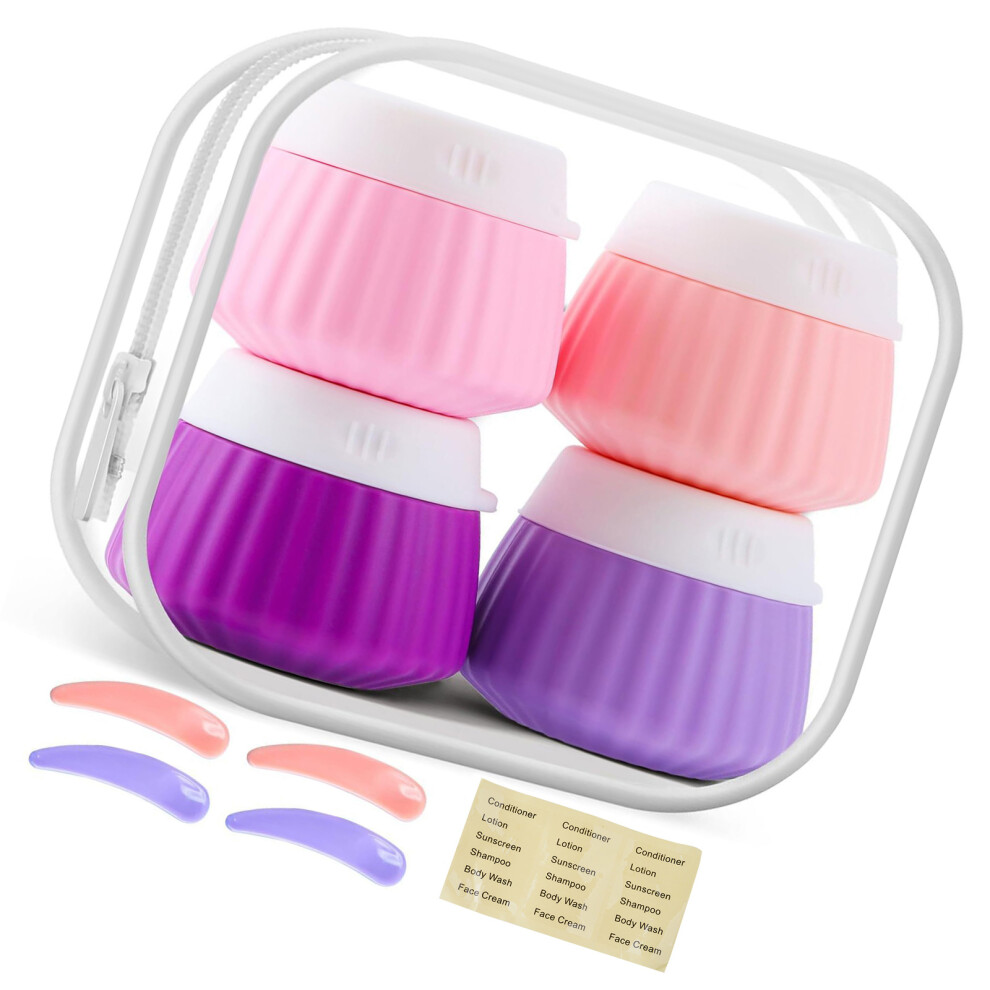 Travel Containers for Toiletries,Silicone Cream Jars with-Pink-image-OPC-PKGCG9X-NEW