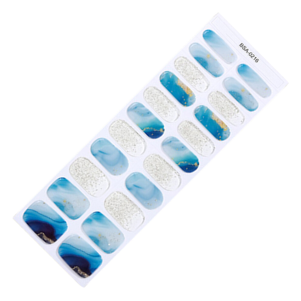 Colorful Gel Nail Stickers 22Pcs No Curing Needed Gel Nail-0216