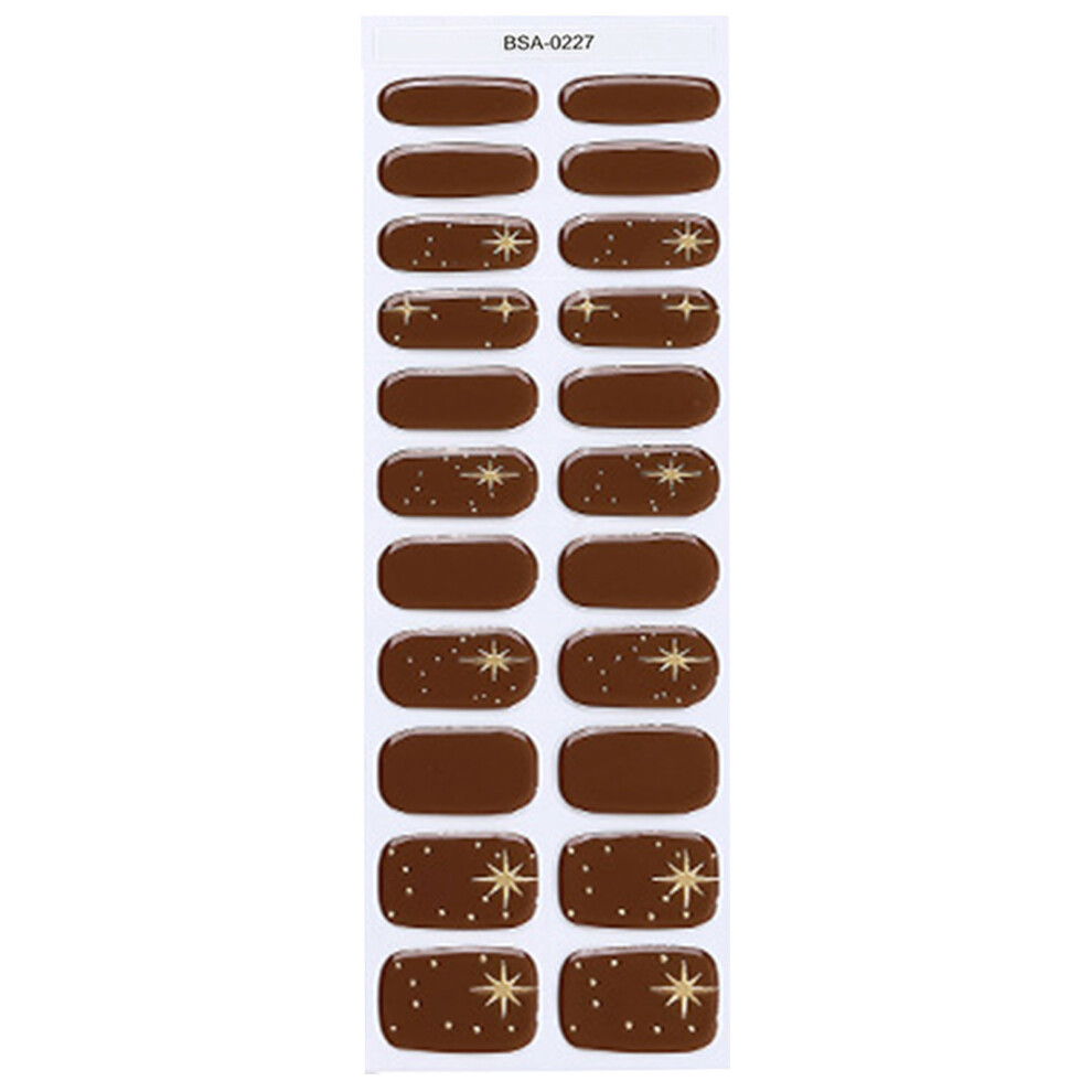 Gel Nail Wraps 22Pcs Gel Nail Stickers No Light Needed for-0227