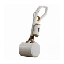 (Khaki) Convenient Dog Pooper Scooper Poop Pickers with Poop Bag Holder Pet Waste Scooper Outdoor Poop Grabber Pet Walking Supply Yellow