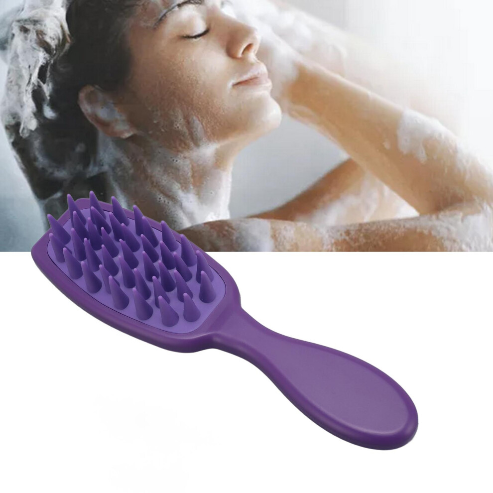 Unisex Purple 4Pcs Detangling Hair Comb Massager For Scalp Deep Cleaning
