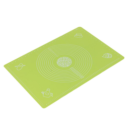 64x45cm Silicone Baking Mat with Scale - Non-Stick, High Temp Resistant, Green 2