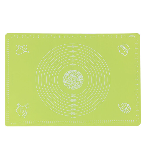 64x45cm Silicone Baking Mat with Scale - Non-Stick, High Temp Resistant, Green 1