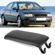 Vehicle Armrest Cover Fits for A4 A6 C5 C6 Black Leather Trim