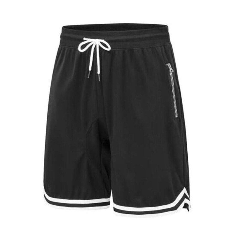 (black, XXL) Men Sport Shorts Elastic Waist Adjustable Drawstring Quick-drying Gym Shorts With Pockets Loose Fit Running Shorts-image-OPC-PKGCH2H-NEW