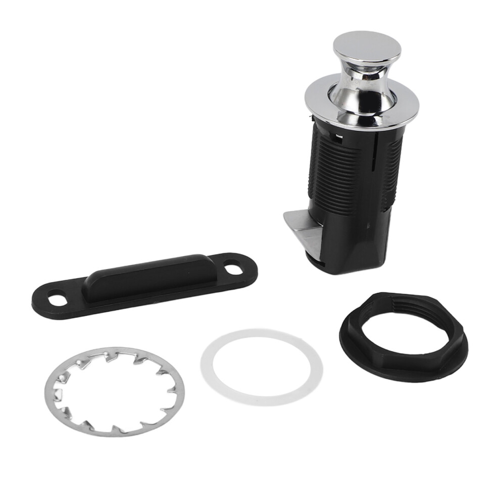Chrome Round Zinc Alloy Abs Lock With Push To Open For File Drawers Cupboards 6951349493661