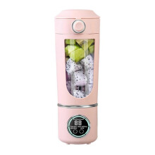 (Pink) 700ml Smoothie Blender Portable USB Rechargeable Juicer with High Speed Motor Mixing Cup for Protein Shakes and Juices White