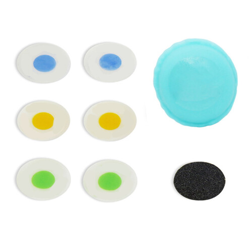 6 pezzi di toppe rotonde per pneumatici, colorate, autoadesive in silicone 1