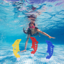 3 Stück Unterwasser-Delfin-Tauchspielzeug Blau Gelb Rot für Pool, Strand, Wasser Spiel
