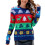 (M, Blue) Women's Knitted Christmas Pattern Sweater Crewneck Long Sleeve Pullover Sweater  Blue XL 1