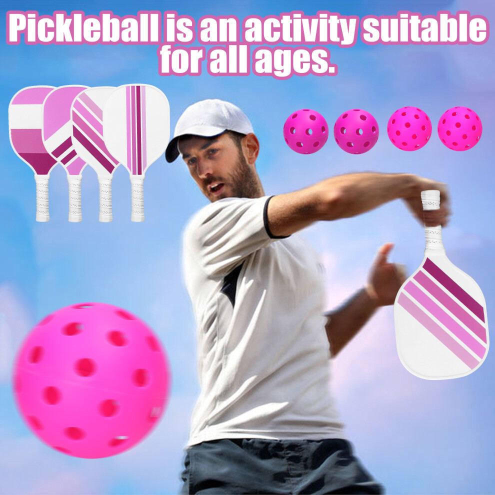 4 Paddles & Balls Pickleball Set with Mesh Bag, 15.7x8.7in-image-OPC-PKGCHVY-NEW