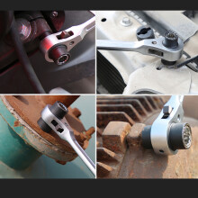 Robuster Ratschen-Schlüssel mit Umschalter für Positiv/Negativ - 19/22 mm Maulschlüssel