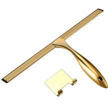 (14 inch) Stainless Steel Shower Squeegee with Handle Silicone Rubber Strip Cleaner for Home Bathroom for Windows Kitchen Mirror