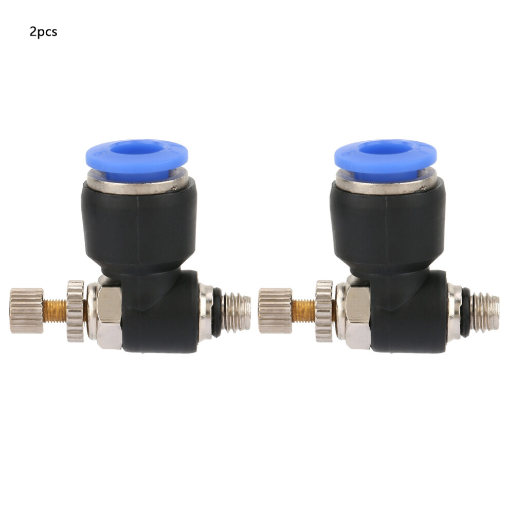2pcs Tube Air Flow Speed Controller Pipe Pneumatic