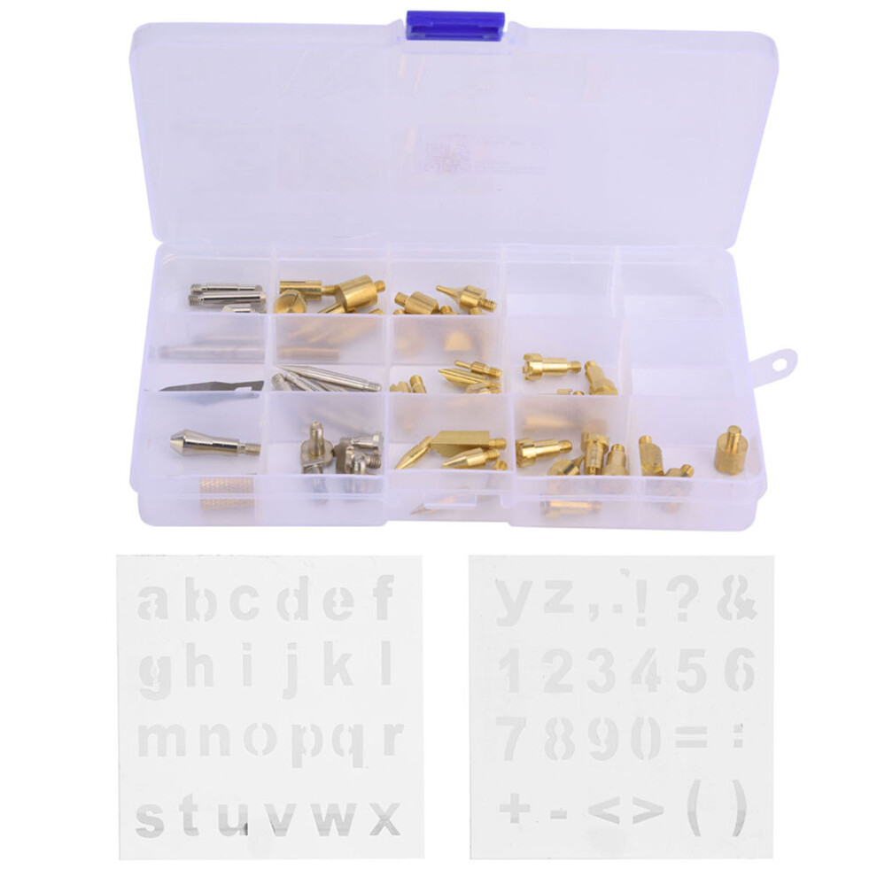 56pcs Wood Burning Pen Tip Stencil Set Soldering